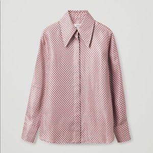 COS Button Down print blouse size 12